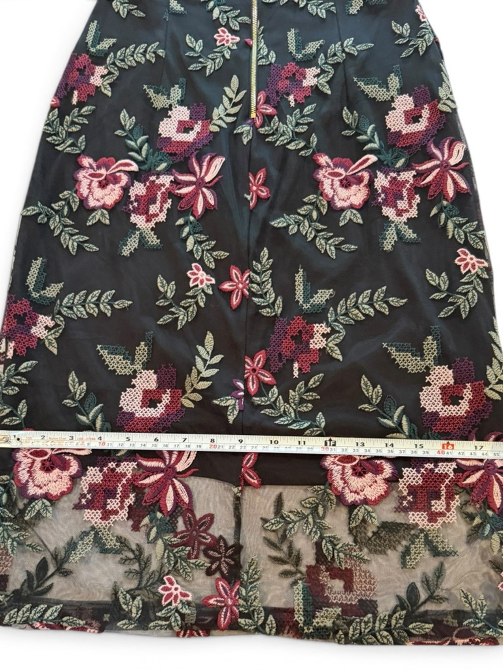 Calvin Klein NWT Black Floral Embroidered Cocktail Dress Size 10 - Picture 6 of 13